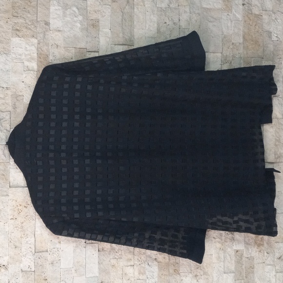 R&M Richards Karen Kwong Layered Top Open Jacket Black Size 16W - Picture 2 of 14